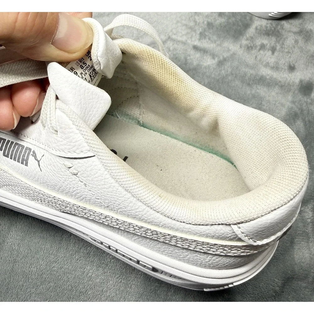 Puma Platform Shoes Womens Size‎ 8.5 White SoftFoam+ Leather Casual 392253-01